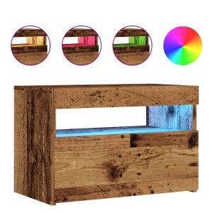 vidaXL TV-Schrank mit LED-Leuchten Altholz-Optik 60x35x40 cm 856309