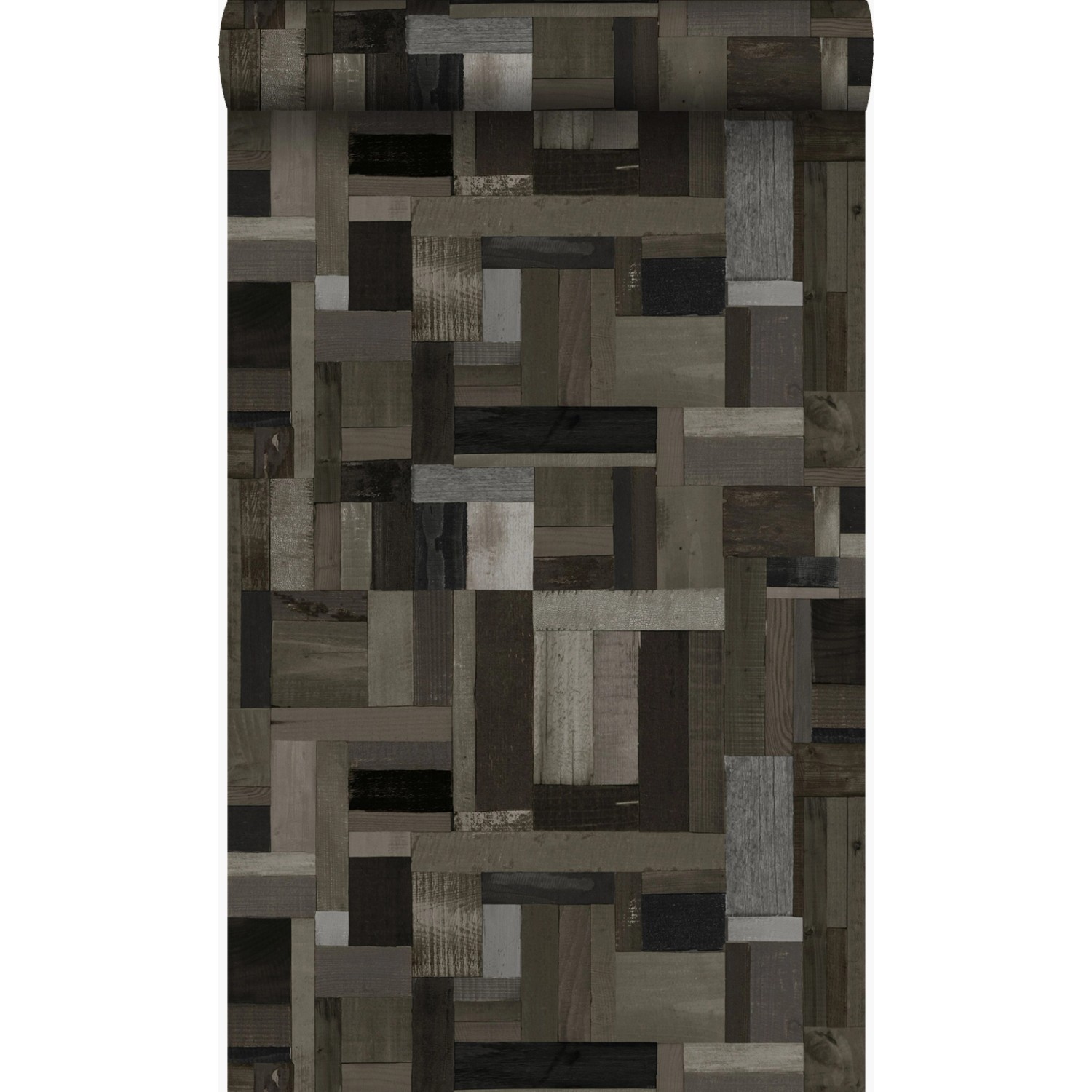 Origin Wallcoverings Tapete Altholz-Motiv Schwarz und Grau 53 cm x 10.05 m günstig online kaufen