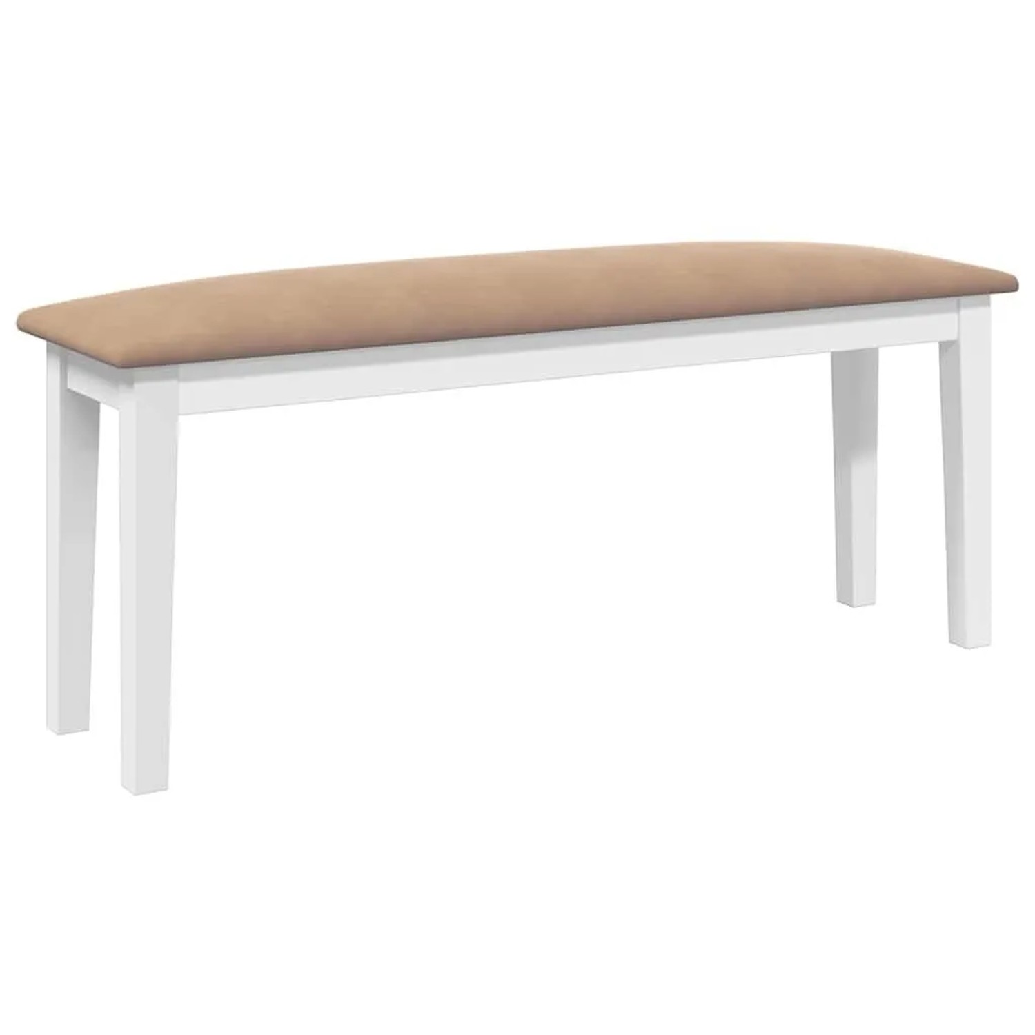 vidaXL Bank 110 cm Weiß Massivholz Gummibaum 4102609