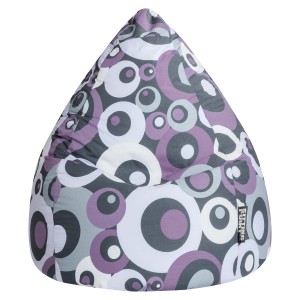Sitzsack BeanBag Malibu, 120 l, lila-bunt mit Kreismuster für Kinderzimmer.