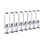 Relaxdays Barbutler Wand Aluminium Silber mit Dosierer für 8 Flaschen 36 cm x 73 cm x 11 cm 1,4 kg