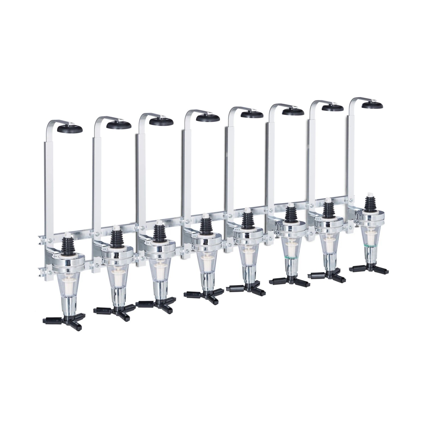 Relaxdays Barbutler Wand Aluminium Silber mit Dosierer für 8 Flaschen 36 cm x 73 cm x 11 cm 1,4 kg