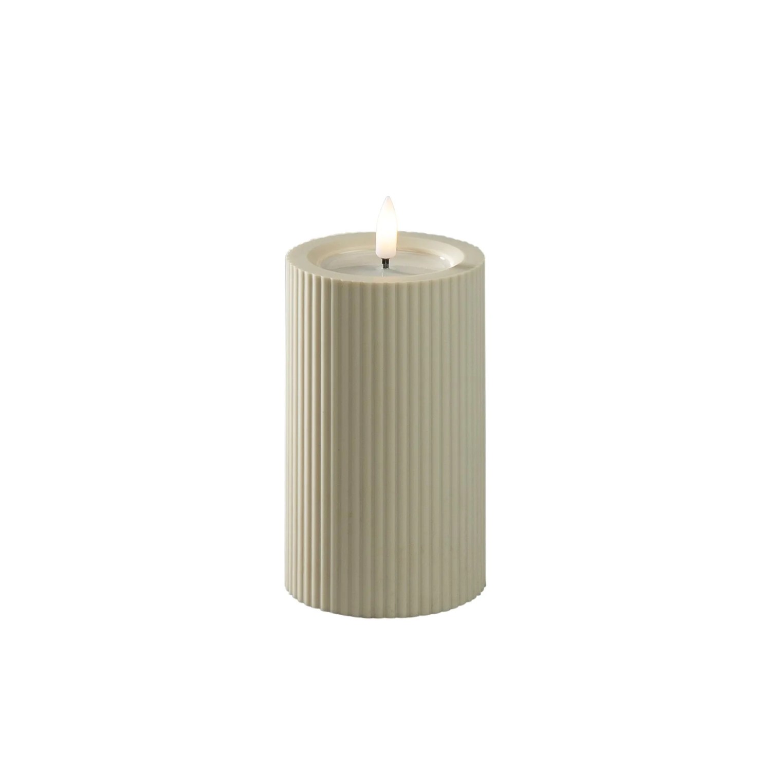 Konstsmide LED-Kerze Kunststoff für Außen Ø 7,4 cm x 12,5 cm Beige