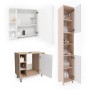 Vicco Badmöbel-Set Fynn, 3-teilig in Sonoma/Weiß: Waschbeckenunterschrank, Hochschrank und Spiegelschrank.