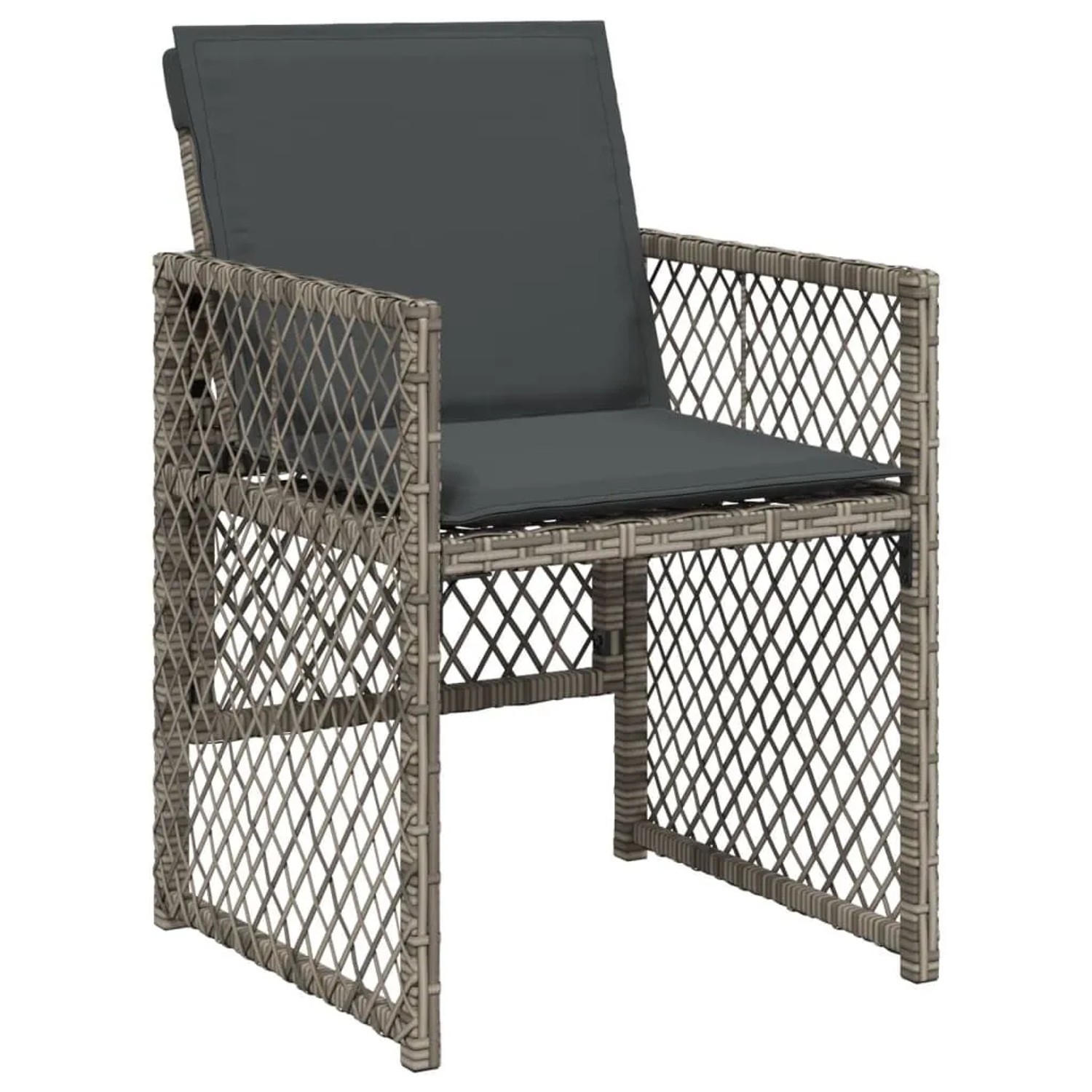 vidaXL Gartenstühle mit Kissen 4 Stk Grau Poly Rattan 364951 günstig online kaufen