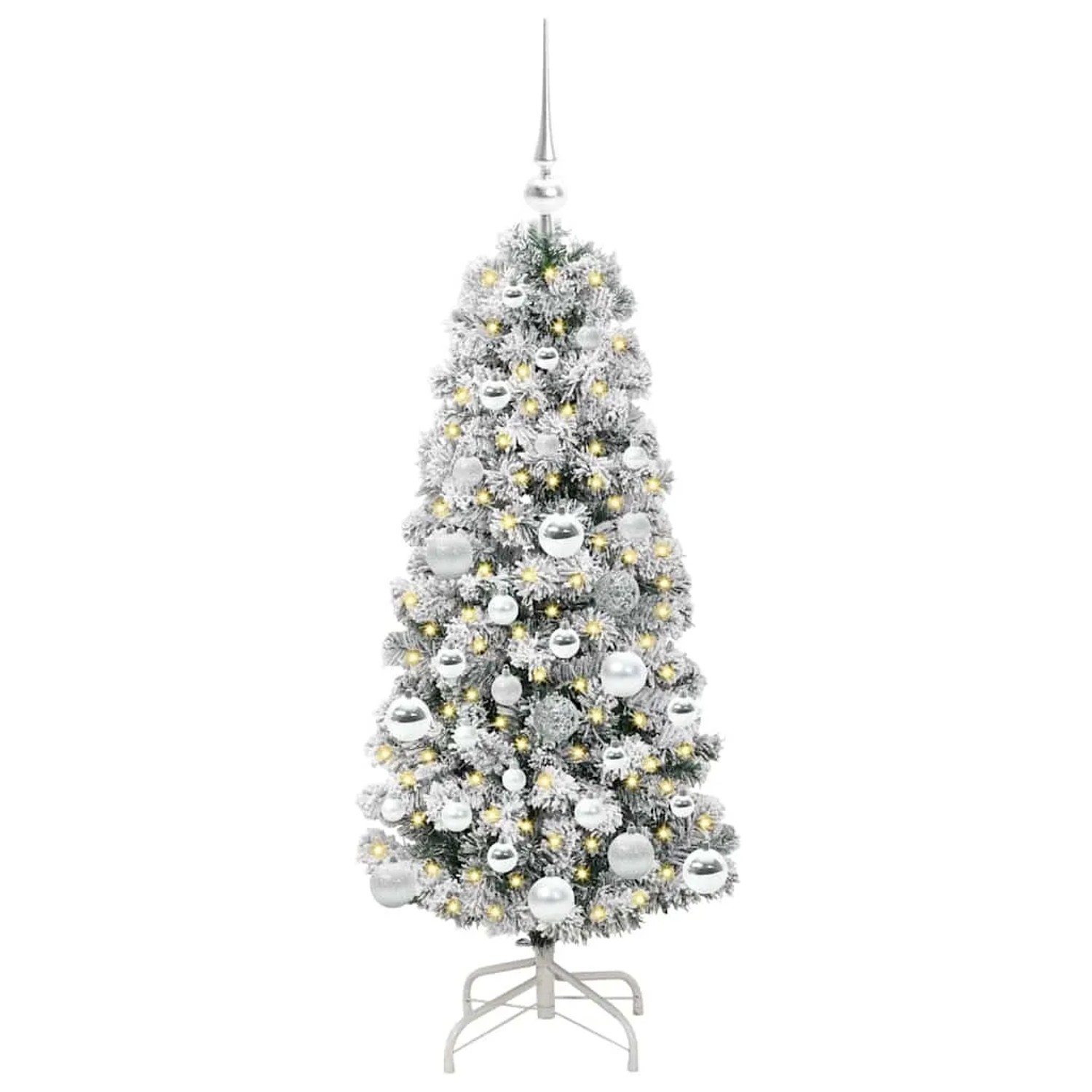 vidaXL Künstlicher Klappbarer Weihnachtsbaum Grün und Weiß 120 cm 3395582