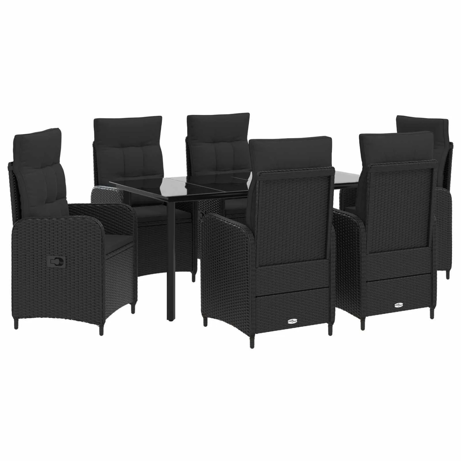 vidaXL Sofa-Tischset 7 Stk PE Rattan und Pulverbeschichteter Stahl 3422485