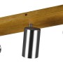 Trio Strahler Marley, 3-flammig, Nickel matt, Holzsockel, Deckenspot für Wohn- und Schlafzimmer.