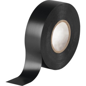Schwarzes Isolierband, 18 mm x 20 m, auf einer Rolle. Zur Kabelisolation und Reparatur.