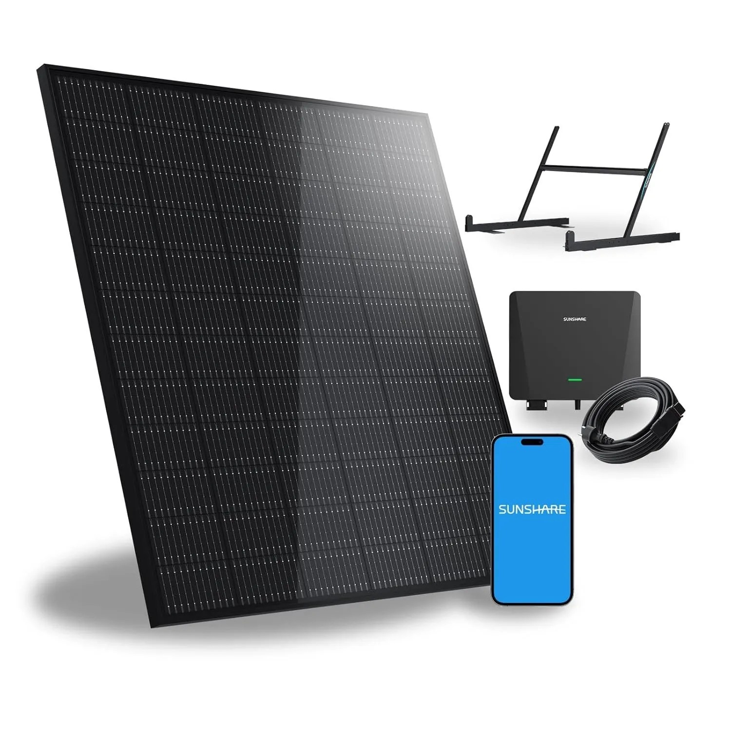 SUNSHARE Ray 285W Balkonkraftwerk Mit Halterung Für Garten Mit Flachdach