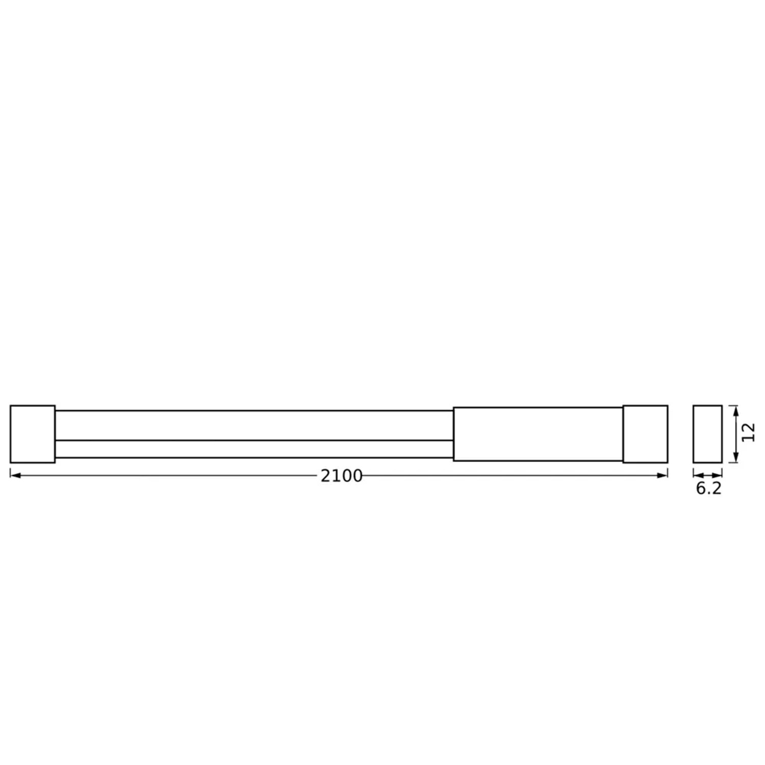 Technische Zeichnung Ledvance LED-Streifen Neon Flex USB, RGB, 210cm, Maße