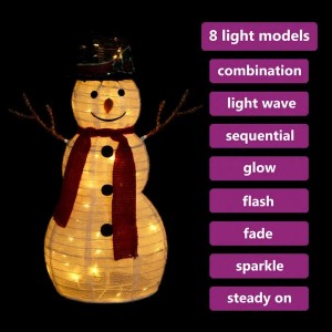 vidaXL LED-Schneemann Weihnachtsfigur Luxus-Stoff 60 cm 329759