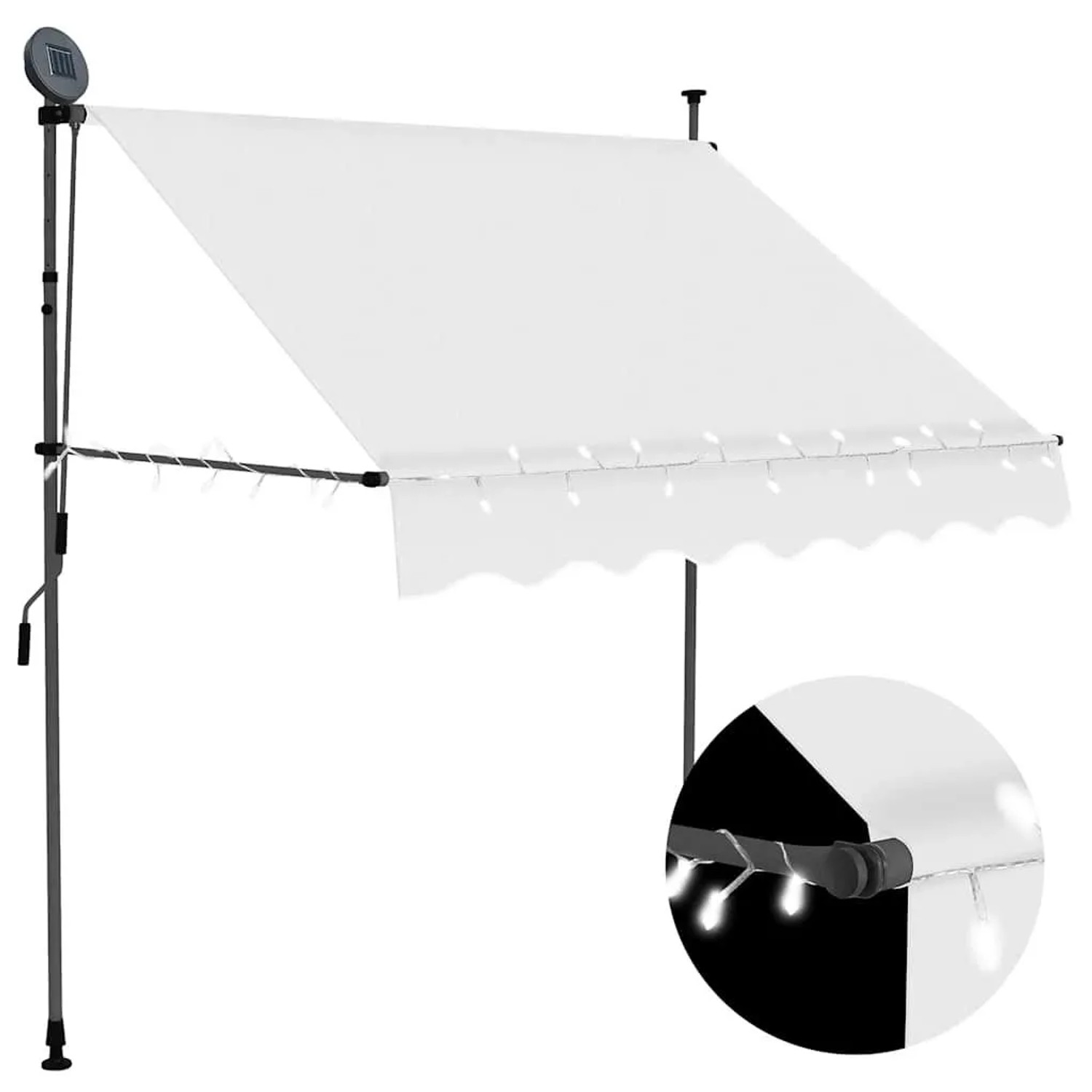 vidaXL Einziehbare Markise Handbetrieben mit LED 100 cm Creme 145869