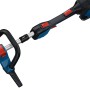 Bosch Professional Akku-Rasentrimmer GRT 18V-40 Solo, Detailaufnahme von Griff und Bedienelementen.