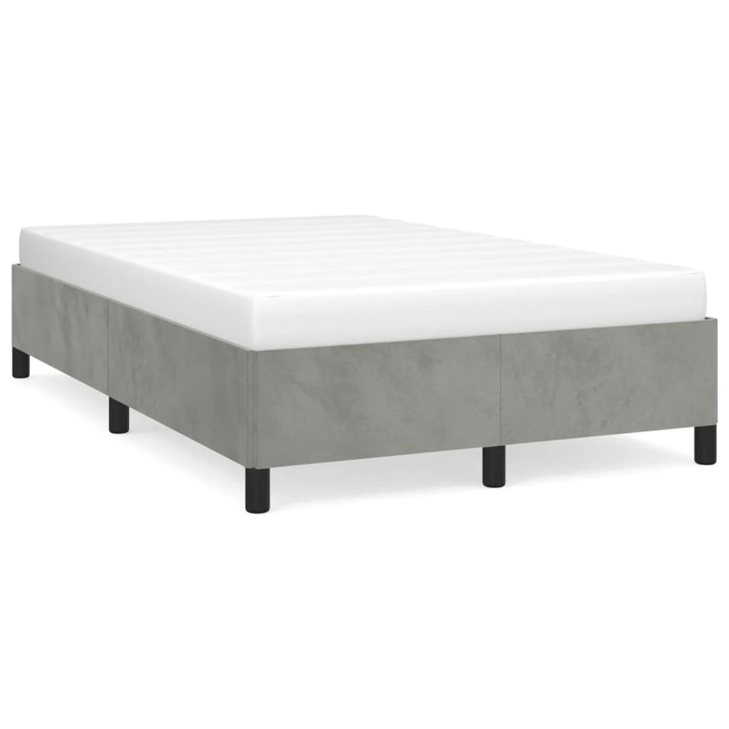 vidaXL Bettgestell ohne Matratze Hellgrau 120x190 cm Samt 379528 günstig online kaufen