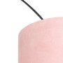QAZQA Bogenleuchte Samt-Schirm Schwarz-pink mit Gold 50 cm XXL_6