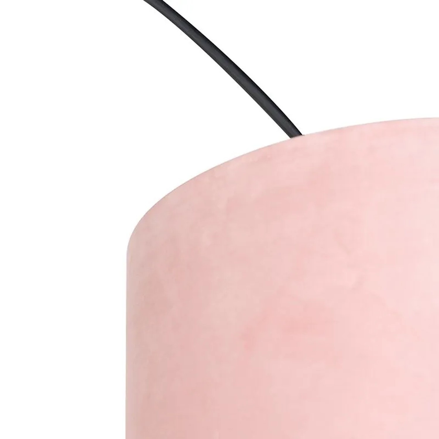 QAZQA Bogenleuchte Samt-Schirm Schwarz-pink mit Gold 50 cm XXL_6