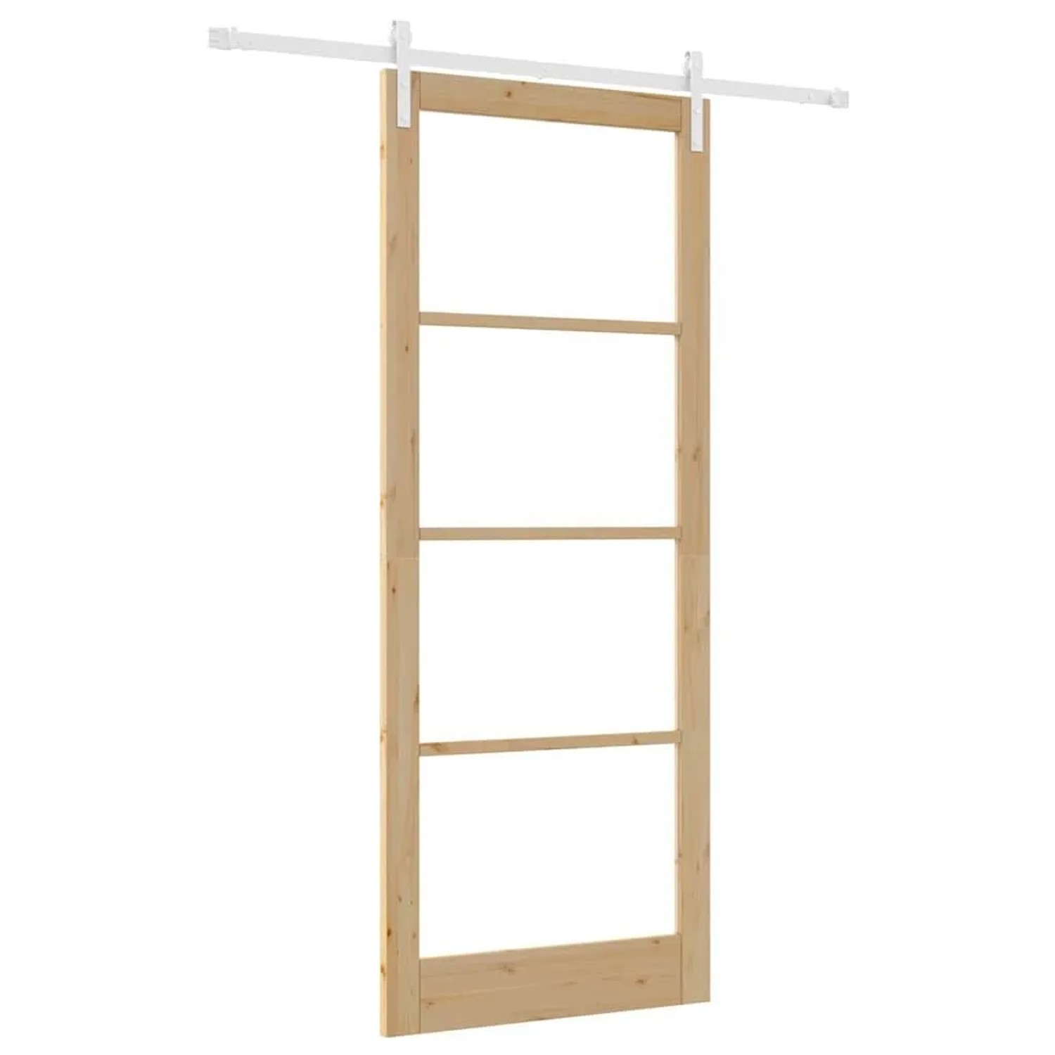 vidaXL Schiebetür ORKDAL Natur 93 x 232 cm Massivholz Kiefer und Glas 3331899