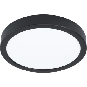 Schwarze Eglo LED Deckenleuchte Fueva 5, Ø 21cm, warmweißes Licht.