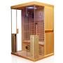Dewello Infrarotkabine Kingston für 2 Personen aus Hemlock Tannenholz mit Glasfront.