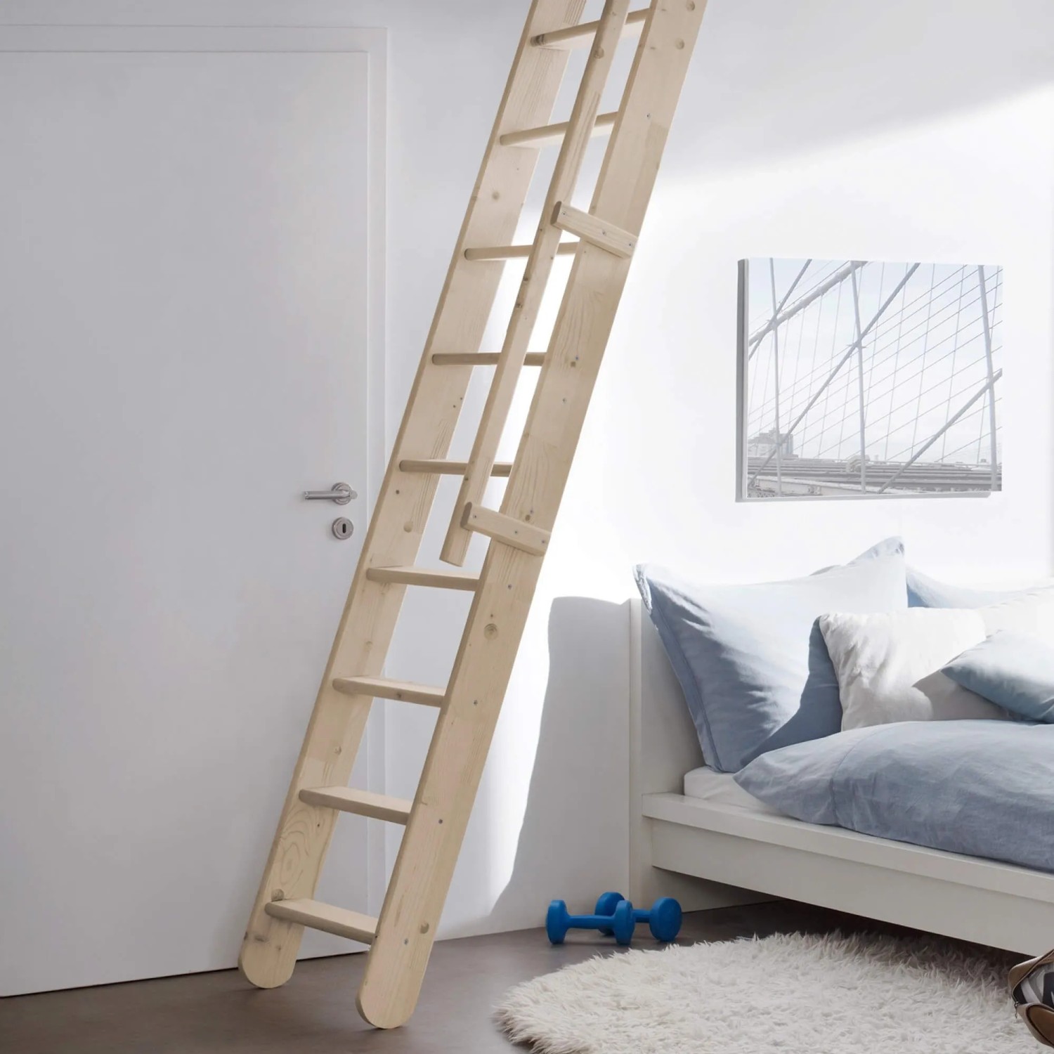 Treppen Intercon Raumspartreppe Easy Step aus Fichte mit einseitigem Geländer.