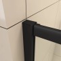 Detailaufnahme: Schwarze Ecke einer Duschkabine 80x90 mit Schiebetür und Nano-Glas.