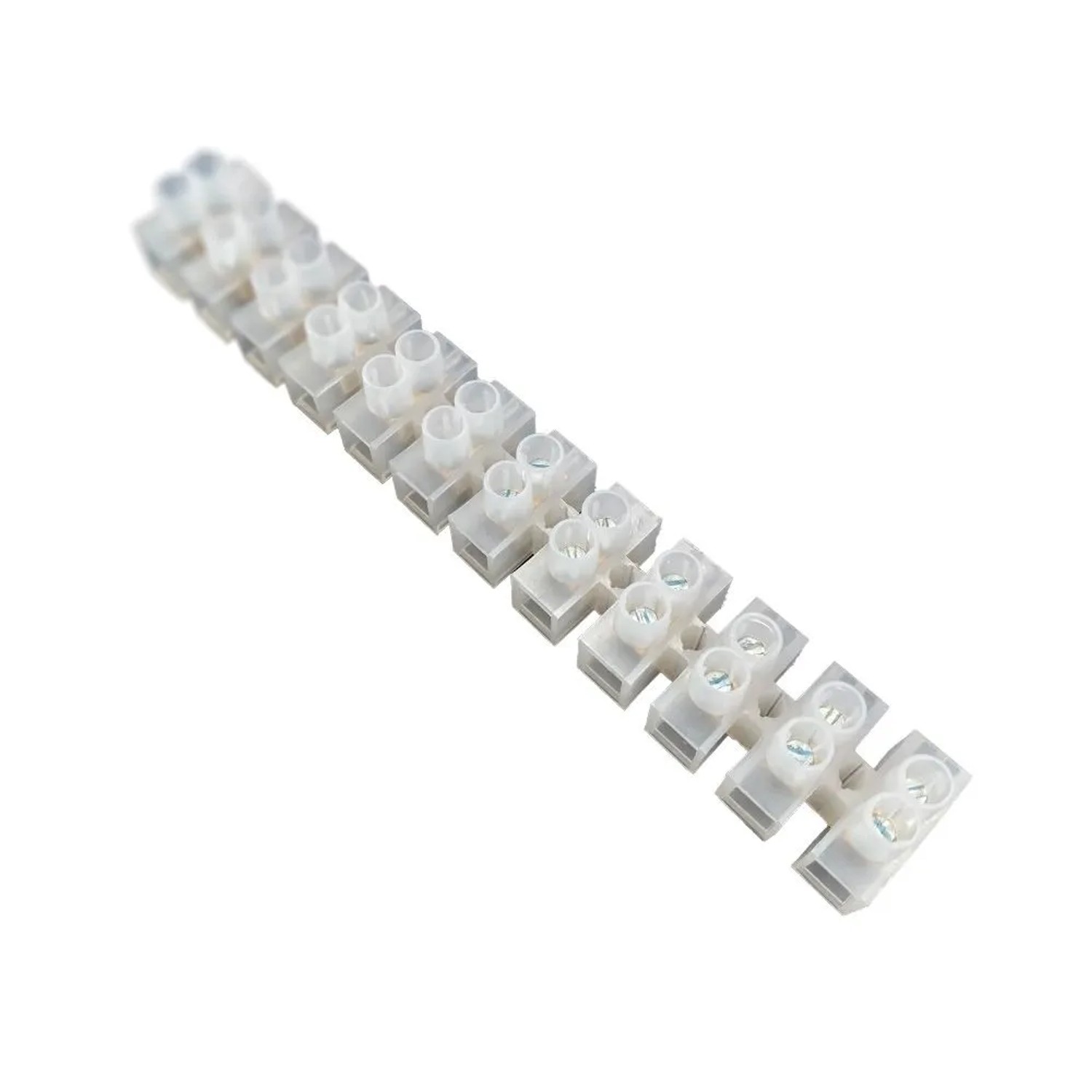 HOROZ Klemmenleiste 12-polig 10 Mm² 10 A 400 V PVC Lüsterklemme Schraubklemme Messing 1 Stück