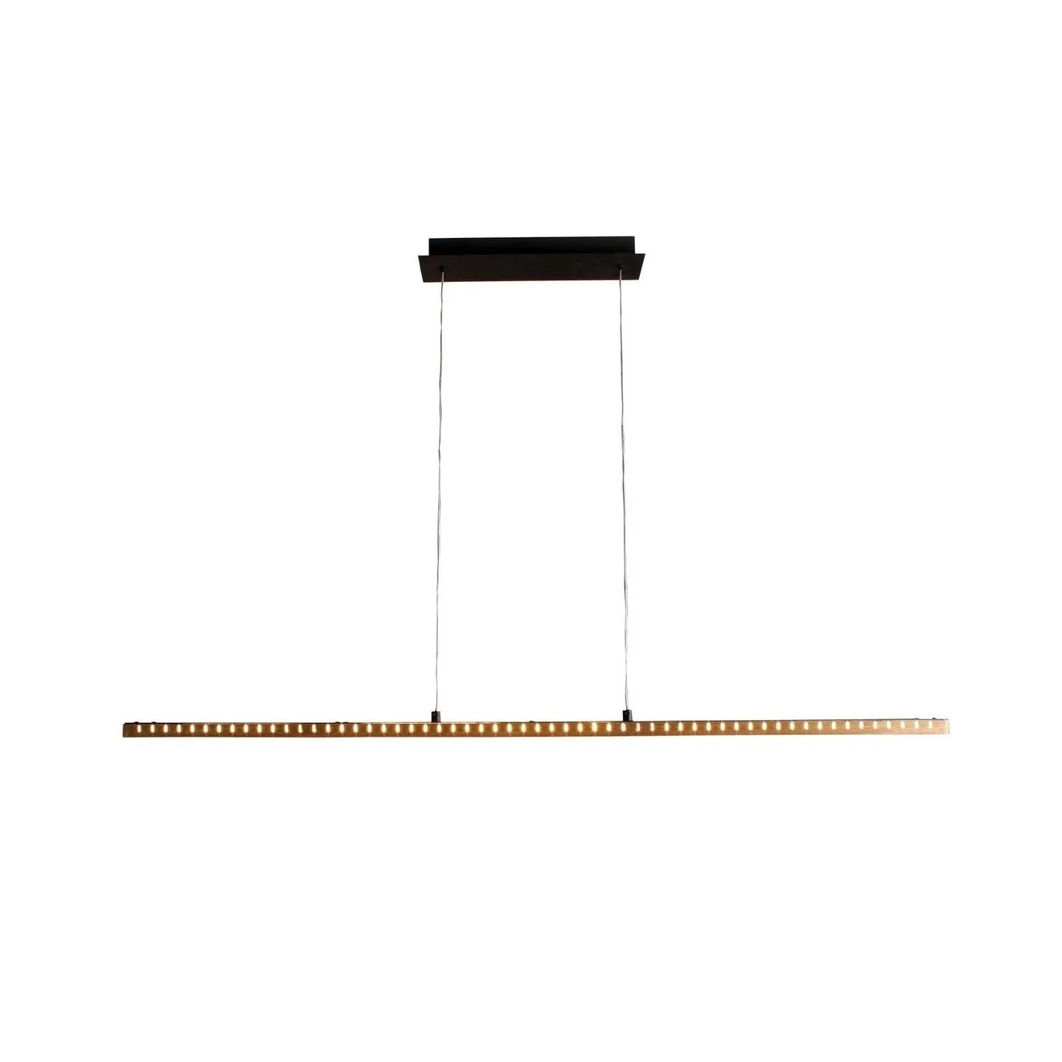 Licht-Erlebnisse LED Pendelleuchte Dimmbar Über Wandschalter 120 CM Lang Holz Aluminium