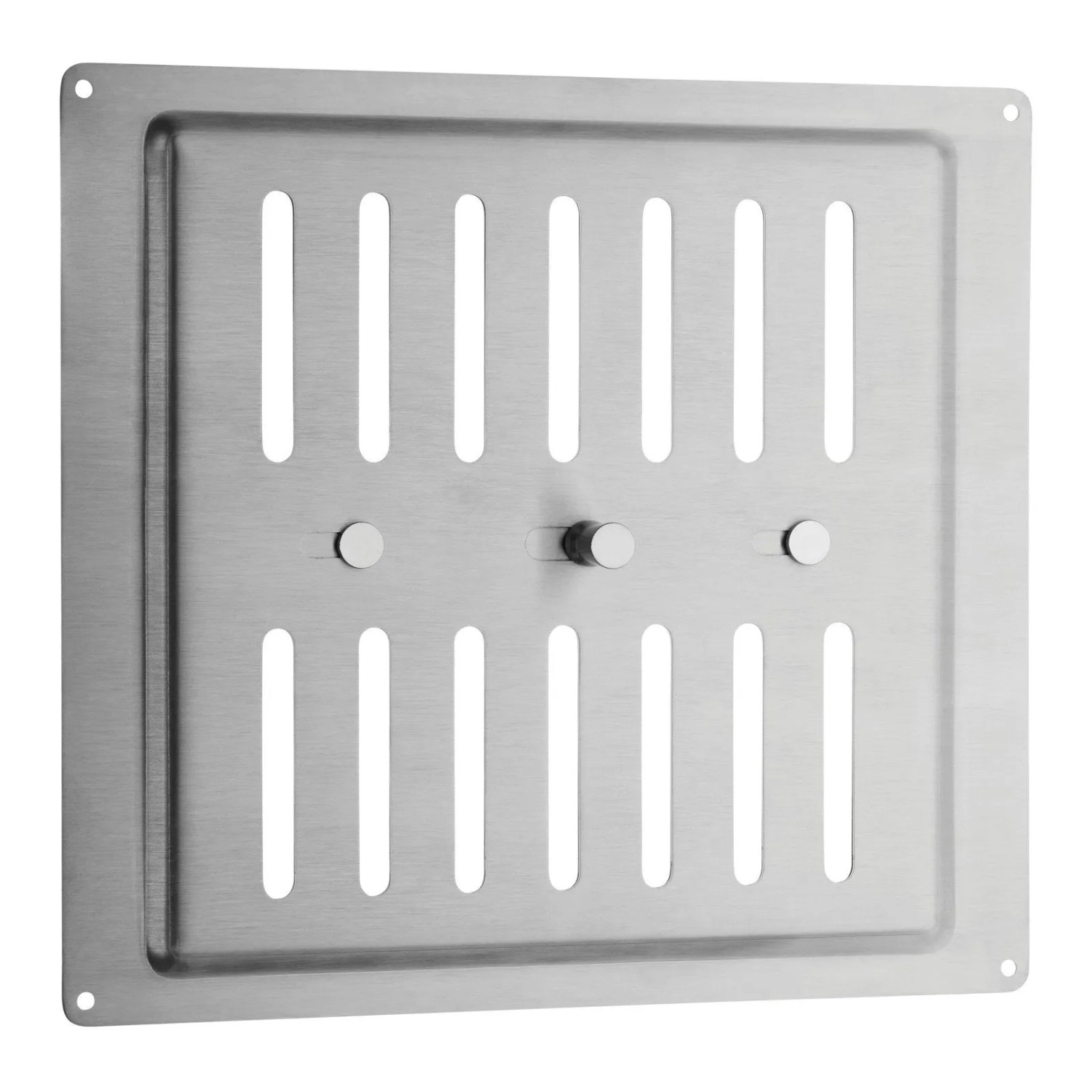 SOTECH Lüftungsgitter 260 x 240 mm mit Ovaler Lochung und Schiebeverschluss Edelstahl SS304 Feststellbar
