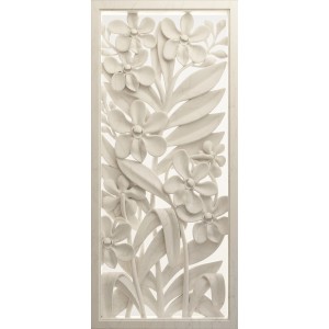 Sanders & Sanders Fototapete Blumen Crême-Weiß, 90x202cm, florales Muster.