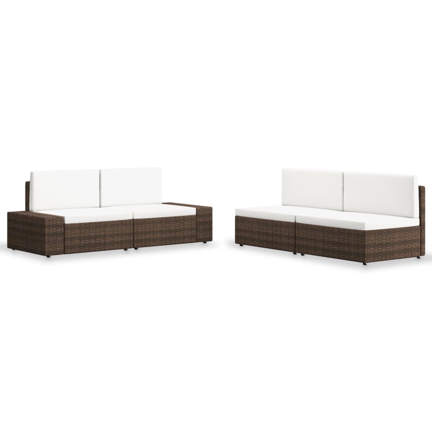 vidaXL 4-Tlg Garten-Lounge-Set Poly Rattan Braun 3054593