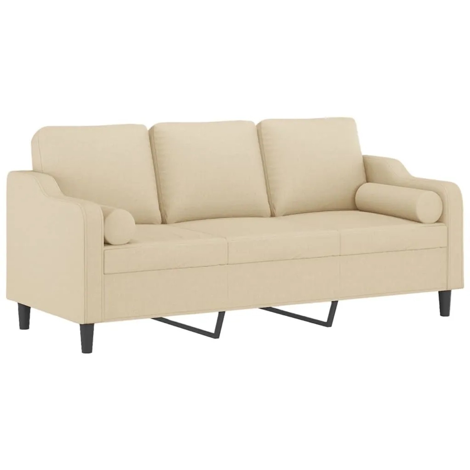 vidaXL 3-Sitzer-Sofa mit Zierkissen Creme 180 cm Stoff 3200855 günstig online kaufen