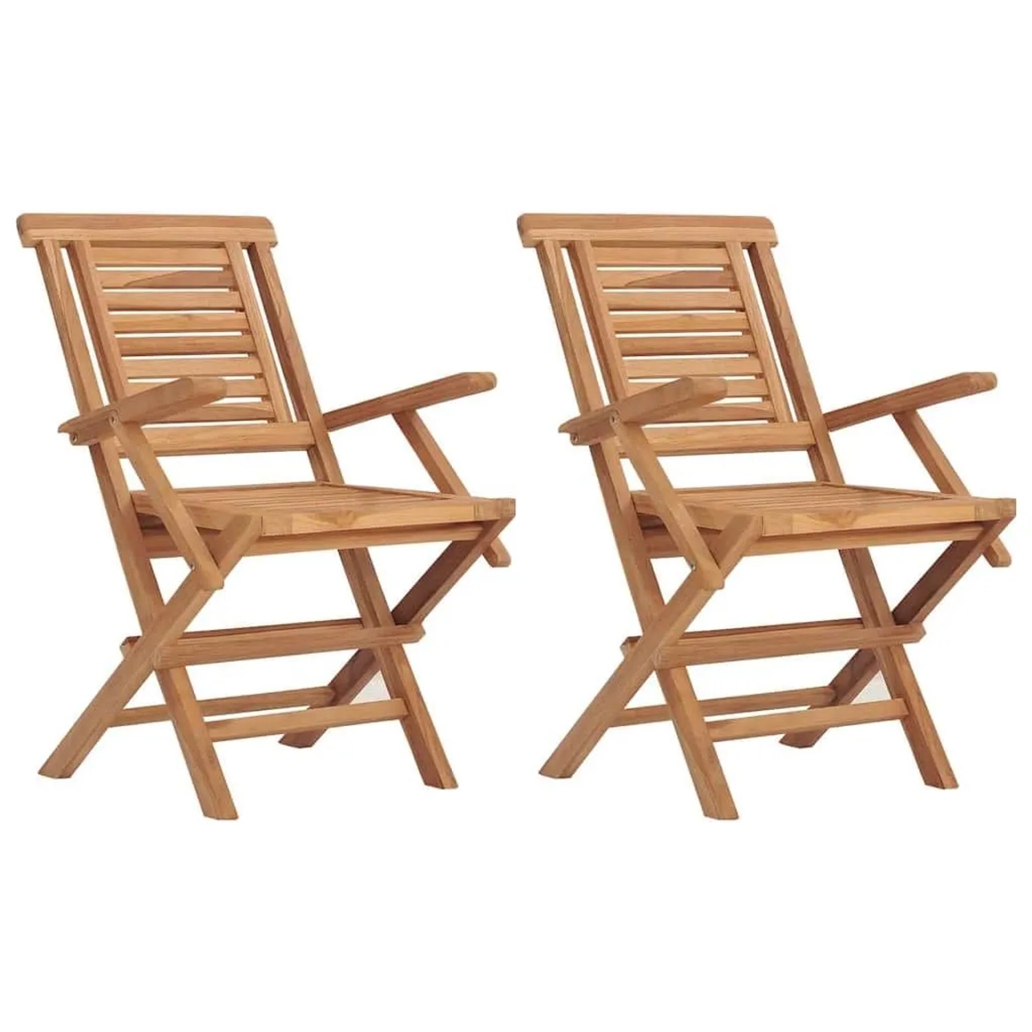 vidaXL Gartenstühle 2 Stk Klappbar 56x63x90 cm Massivholz Teak 362756