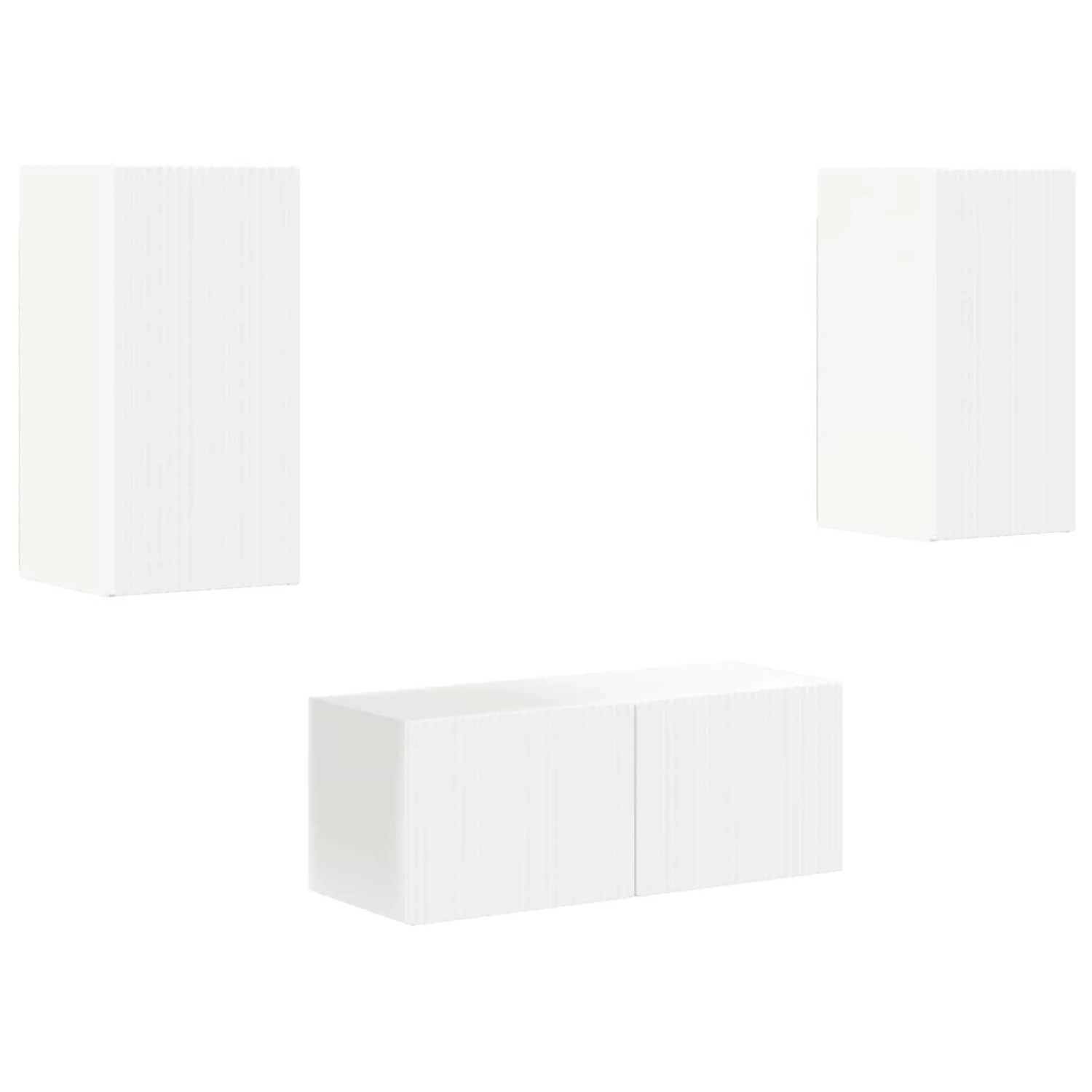 vidaXL TV-Schrankset Wandmontiert 6-Tlg Weiß Holzwerkstoff 3409060 günstig online kaufen