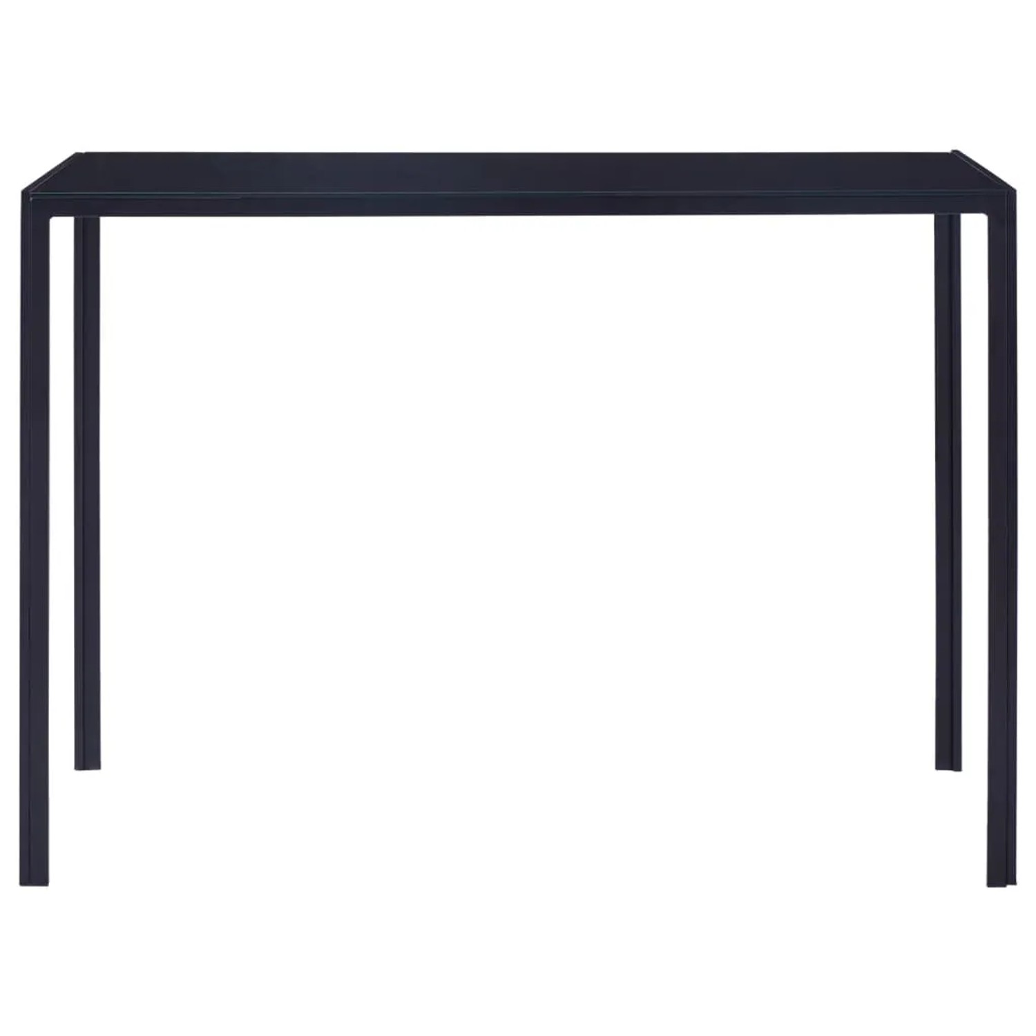 vidaXL Essgruppe, 5-tlg., blau, mit Tisch aus Glas und 4 Stühlen mit Kunstlederbezug.