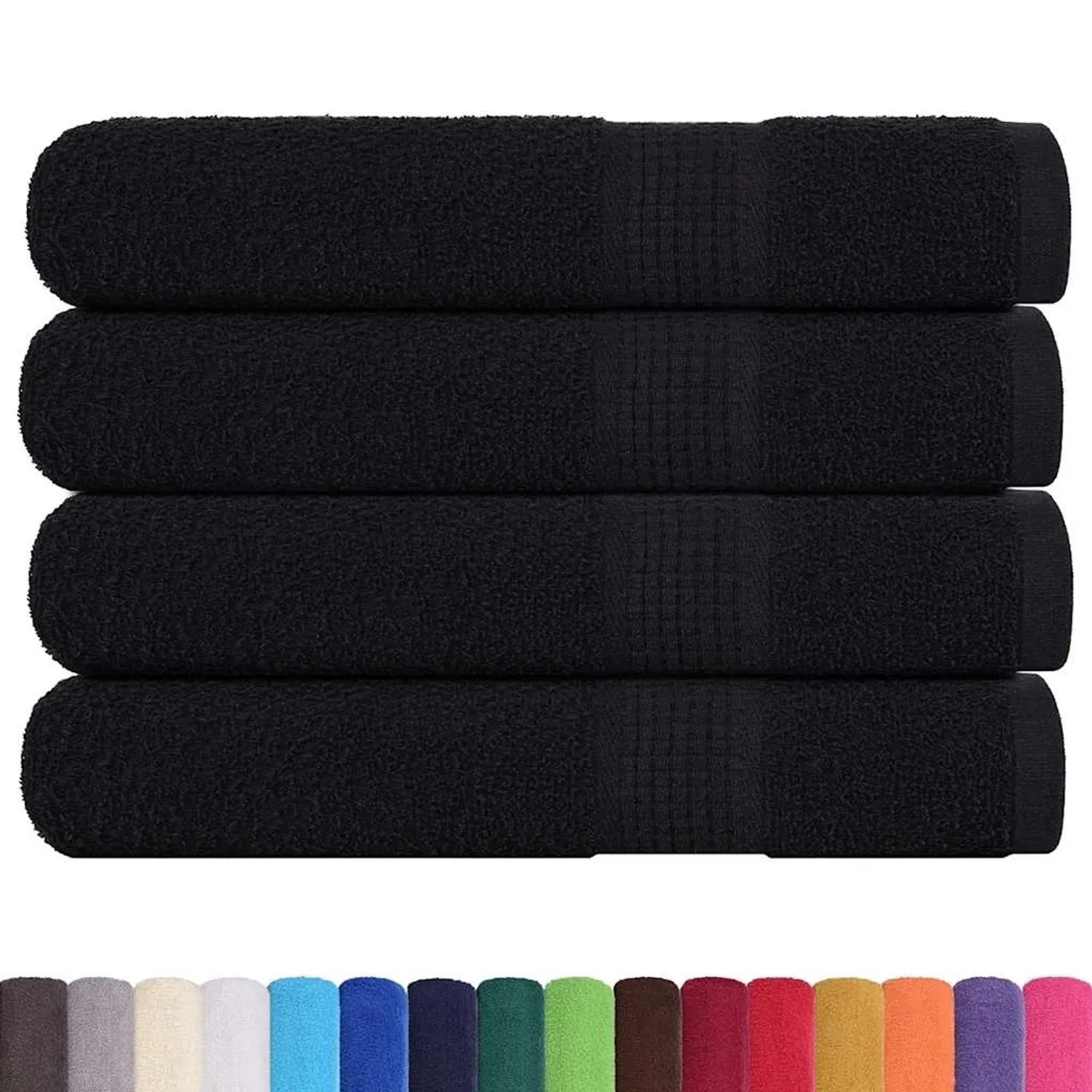 vidaXL Saunatücher 4 Stk Schwarz 80x200 cm 360 g/m² 100% Baumwolle 136960