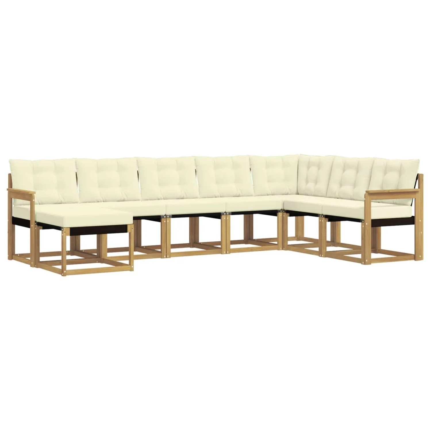 vidaXL Outdoor-Sofagarnitur mit Kissen 8-Tlg Weiß und Creme 3389756