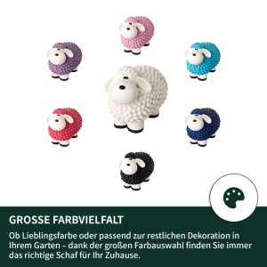 VERDOBA Bunte Mini Schafe Gartenfiguren Weiß