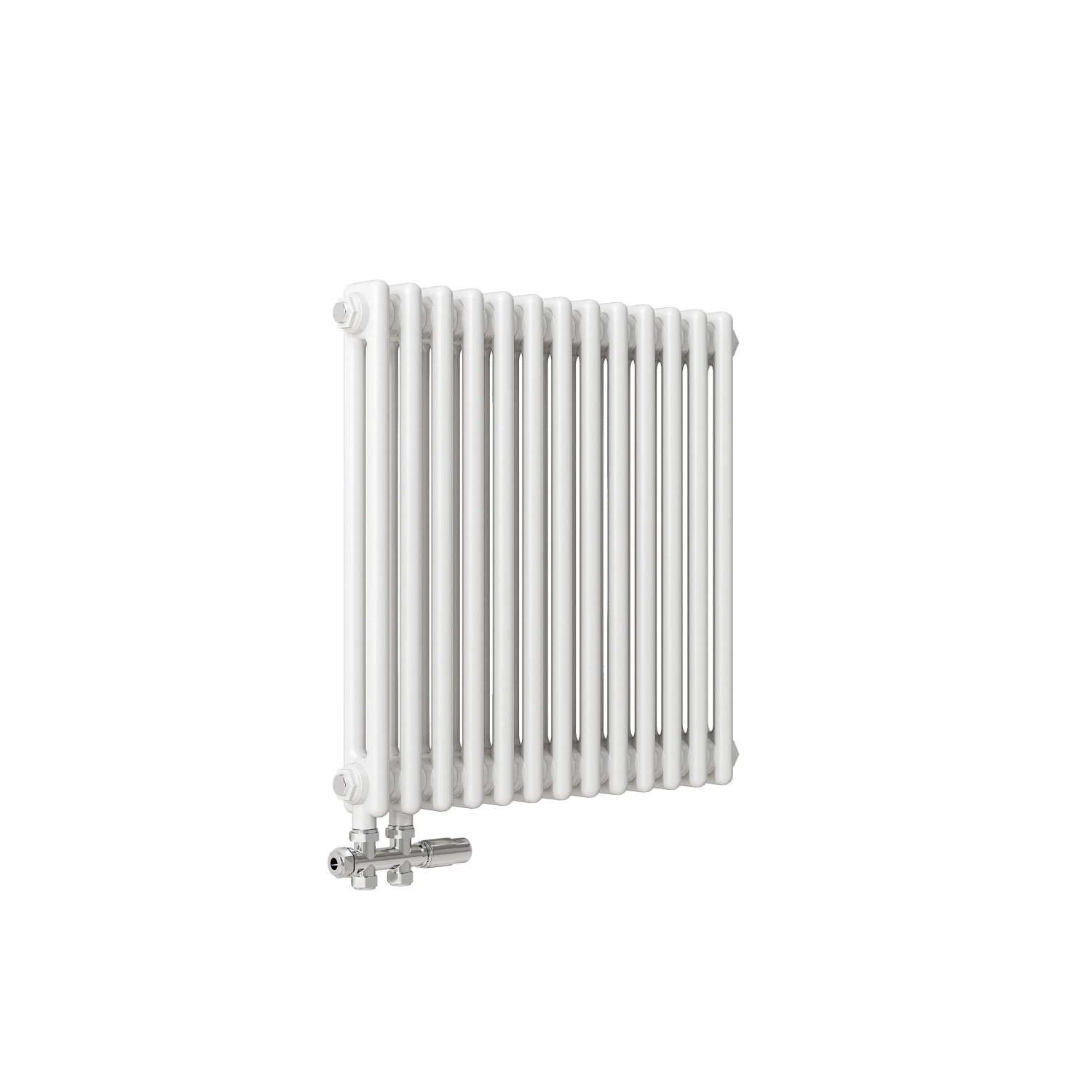 AICA Traditioneller Heizkörper 600 x 605 mm 663W Doppellagig Gusseisenstil Weiß