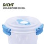 Bestlivings Frischhaltebox, 0,64L, blau, 4er-Pack. Joghurtbox mit dichtem Deckel.