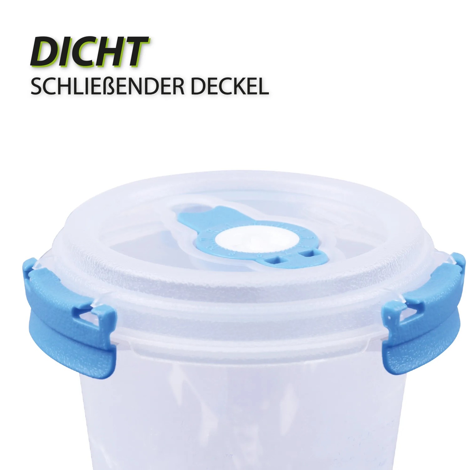 Bestlivings Frischhaltebox, 0,64L, blau, 4er-Pack. Joghurtbox mit dichtem Deckel.