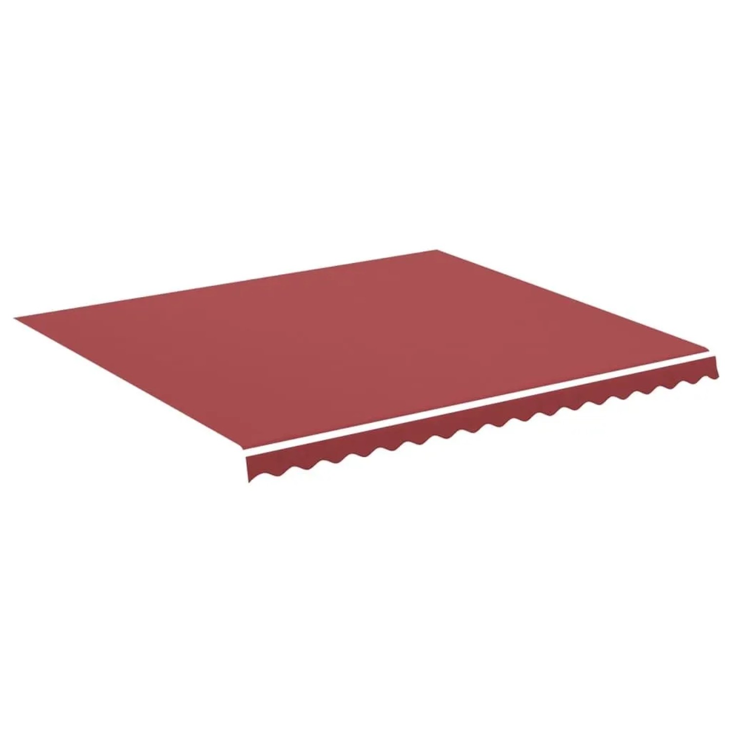 DELUKE Markisenbespannung Markisenstoff Wasserabweisend Reißfest Rot Für 400x350cm Rahmen Markise Mit Volant Markisen Ersatzstoff