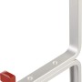 Wandhaken U-Profil aus Aluminium mit roter Gummikappe, Tragkraft 50 kg.