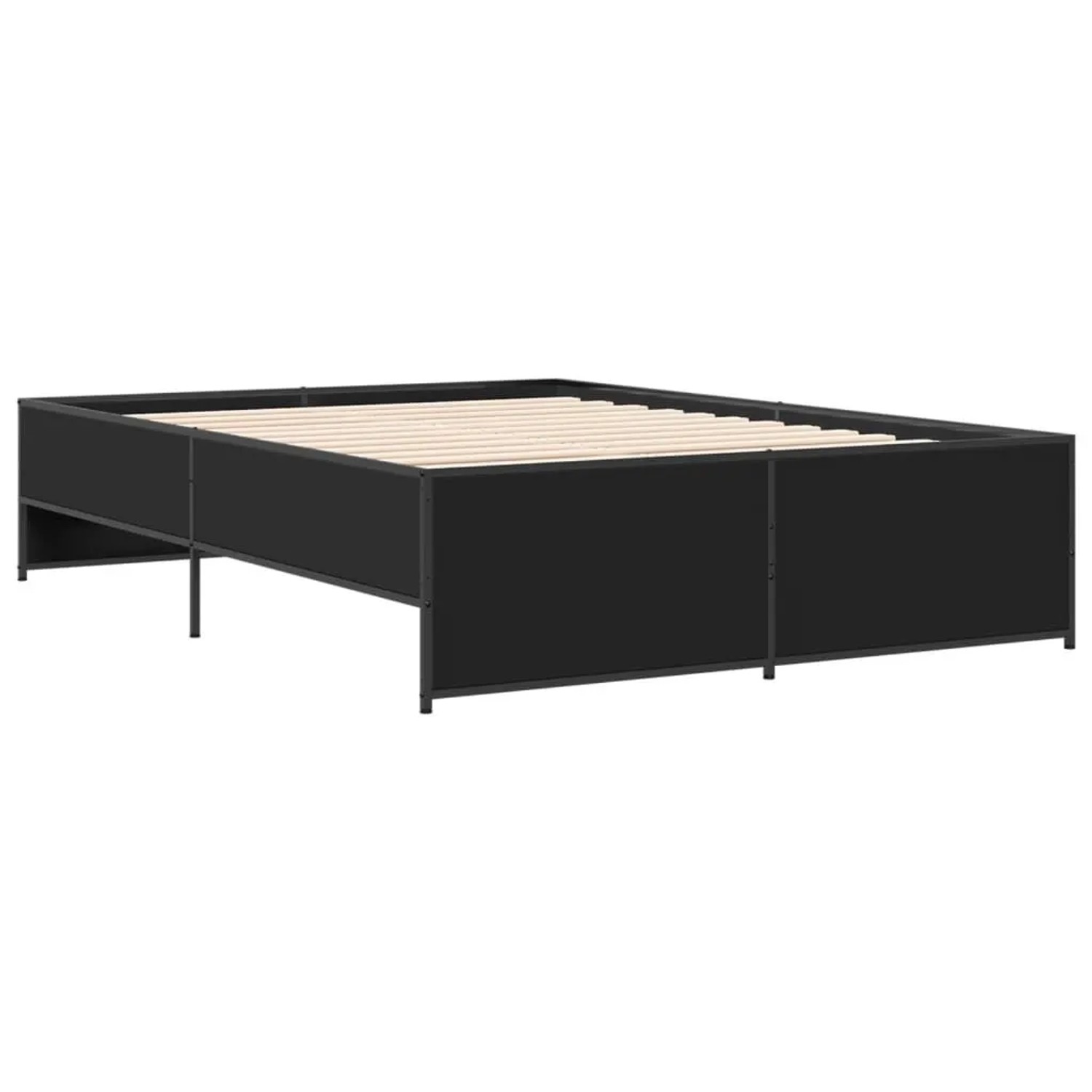 vidaXL Bettgestell Schwarz 135x190 cm Holzwerkstoff und Metall 3279902 günstig online kaufen