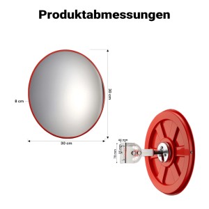 Wiltec Verkehrsspiegel 30Cm Sicherheitsspiegel Überwachungsspiegel Konvexspiegel