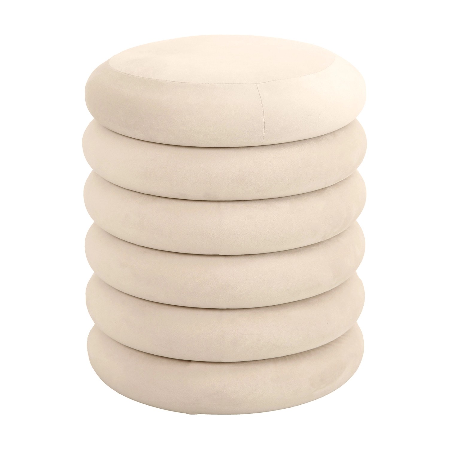 Svita Blossom XS Hocker Mit Stauraum Sitzhocker Ottomane Samt-Polster Beige