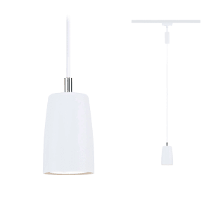 Paulmann URail Pendelleuchte Cover, signalweiß, 122cm, für LED-Schienensystem.