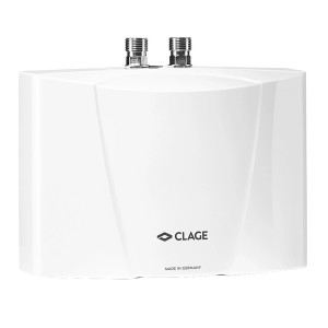 Clage Kleindurchlauferhitzer M3, 3,5 kW, weiß, für Handwaschbecken.