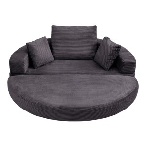 PXloue Klappsofabett Schwarz Boneless Sofa Modulares Schlafsofa aus Cordstoff mit 3 Kissen