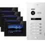 Balter EVO Video-Türsprechanlage für Vierfamilienhaus mit 4x 7 Zoll Monitor Silber-Schwarz